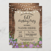 VERRASSING 60th & Om het even welke Leeftijd Verja Kaart (Voorkant / Achterkant)