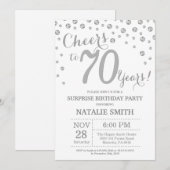 Verrassing 70e verjaardag Zilveren Glitter Diamant Kaart (Voorkant / Achterkant)