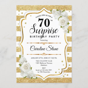 Verrassing 70ste verjaardag - Gold White Kaart