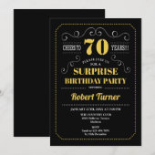 Verrassing 70ste verjaardag - Zwart Goud Kaart (Voorkant / Achterkant)