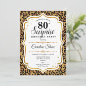 Verrassing 80ste verjaardag - Leopard Gold White Kaart (Staand voorkant)