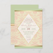 Verrassing 90ste verjaardag | Damask Diamond Bow Kaart (Voorkant / Achterkant)