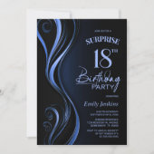 Verrassing Black Blue 18e verjaardagsfeest Kaart (Voorkant)