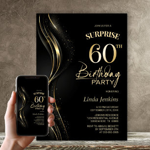 Verrassing Black Gold 60e verjaardagsfeest Kaart