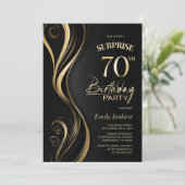 Verrassing Black Gold 70e verjaardagsfeest Kaart (Staand voorkant)