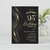 Verrassing Black Gold 95e verjaardagsfeest Kaart (Staand voorkant)
