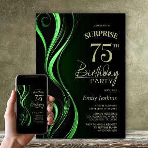 Verrassing Black Green 75e verjaardagsfeest Kaart