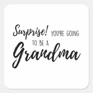Verrassing dat je oma wordt vierkante sticker