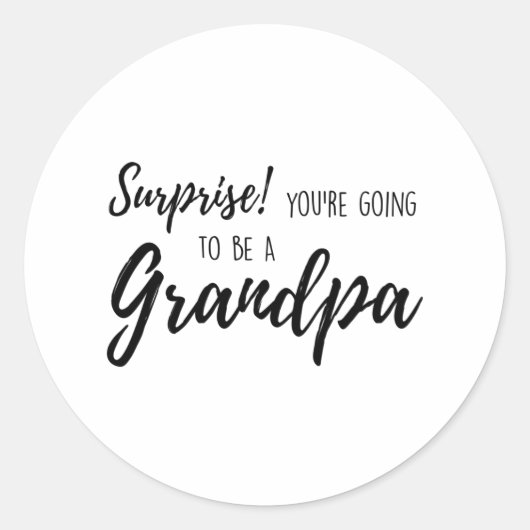 Verrassing dat je opa wordt ronde sticker (Voorkant)