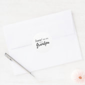 Verrassing dat je opa wordt ronde sticker (Envelop)