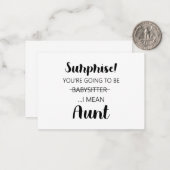 Verrassing je gaat babysitter tante zijn  notitiekaartje (Voorkant / Achterkant in situ)