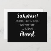 Verrassing je wordt babysitter tante briefkaart (Voorkant / Achterkant)