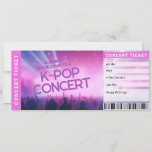 Verrassing K-Pop Fan Cadeau Concert Ticket Reveal  Kaart