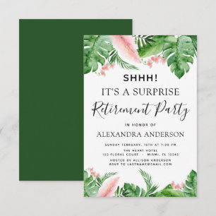 Verrassing Pensioen Party Tropische Palm Bloemen Kaart