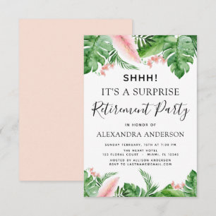 Verrassing Pensioen Party Tropische Palm Bloemen Kaart