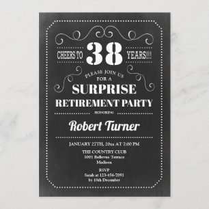 Verrassing Retirement Party - schoolbordpatroon Kaart