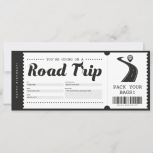 Verrassing Road Trip Ticket Cadeaubon Certificaat Kaart