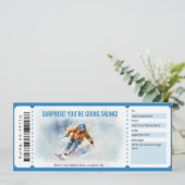 Verrassing Skigeschenk Voucher Sjabloon Kaart (Staand voorkant)