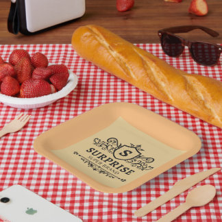 verrassing super merk luxe trouwfeest modern b papieren bordje