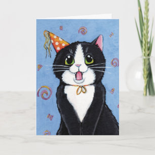Verrassing!   Tuxedo Cat Happy Birthday Kaart