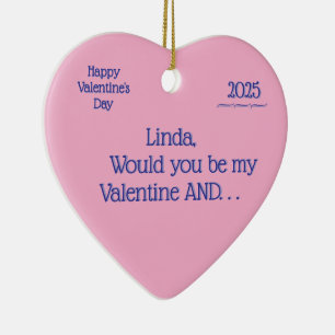 Verrassing Valentijnsdag huwelijksaanzoek Hart Keramisch Ornament