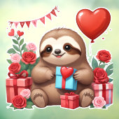 Verrassing van de Valentijn van Sloth Raamsticker (Vel 3)