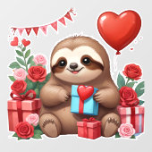 Verrassing van de Valentijn van Sloth Raamsticker (Vel)
