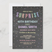 Verrassing Verjaardag Chalk Polka Dot Party Uitnod Kaart (Voorkant)