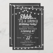 Verrassing Verjaardag String Lights op schoolbord Kaart (Voorkant / Achterkant)