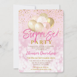 Verrassing Verjaardagsfeestje Roze Glamoureuze Bal Kaart