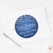 Verrassing Verjaardagsfeestje String of Stars Blue Ronde Sticker (Envelop)