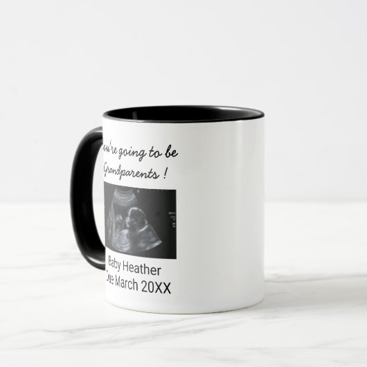 Verrassing zwangerschap onthullen Sonogram grootou Mok (Voorkant links)