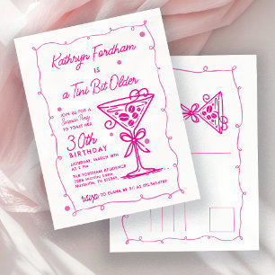 VERRASSINGSFEEST 30e Verjaardag Roze Doodle Martin Uitnodiging Briefkaart