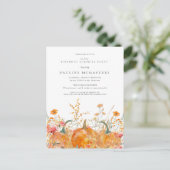 VERRASSINGSFEEST 35e Verjaardag Pompoen Wildflower Uitnodiging Briefkaart (Staand voorkant)
