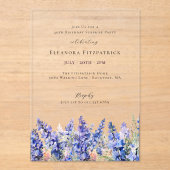 Verrassingsfeest 40e Verjaardag Juli Geboortebloem Acryl Uitnodigingen (Voorkant)