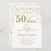 Verrassingsfeest 50-jarig jubileum - Gold White Kaart (Voorkant / Achterkant)