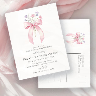 VERRASSINGSFEEST 70e Verjaardag Bow Wildflower Uitnodiging Briefkaart