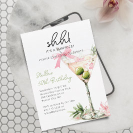 Verrassingsfeest Waterverf Martini Glass Kaart