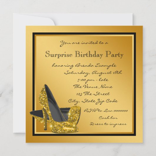 Verrassingsfeestje 60e verjaardag voor vrouwen in kaart (Achterkant)