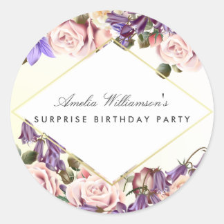 verrassingsfeestje | Mooie Bluebells en Rozen Ronde Sticker
