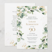 Verrassingskaart voor 90ste verjaardag met eucalyp kaart (Voorkant / Achterkant)