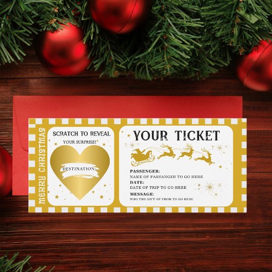 Verrassingskerst Scratch-Off Boarding Pass Kaart