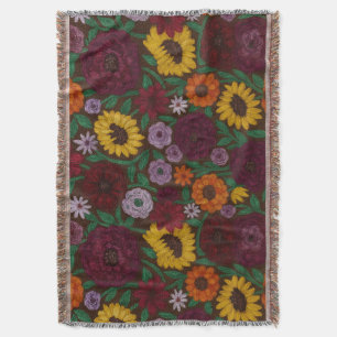 Verrassingslied Piano Bloemen Geschilderde Boho Bl Deken