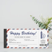 Verrassingsreis Londen Instapkaart Reis Ticket Kaart (Staand voorkant)