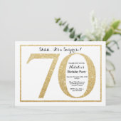 Verrassingsuitnodiging 70ste verjaardag Gouden Gli Kaart (Staand voorkant)