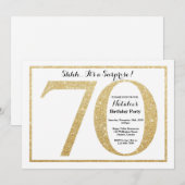 Verrassingsuitnodiging 70ste verjaardag Gouden Gli Kaart (Voorkant / Achterkant)