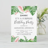 Verrassingsverjaardagsfeestje Tropische palmbloem Kaart (Staand voorkant)