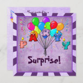 Verrassingsverjaardagsfeestje uitnodiging (Voorkant / Achterkant)