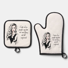 Verrast bijt me ovenwant & pannenlap set