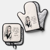 Verrast bijt me ovenwant & pannenlap set (Voorkant / Achterkant)